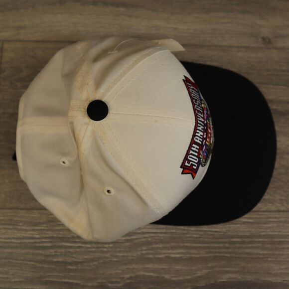 50th Anniversary Nascar Hat 1998 Cap White Black Adult Strapback New W Tags - Picture 3 of 12